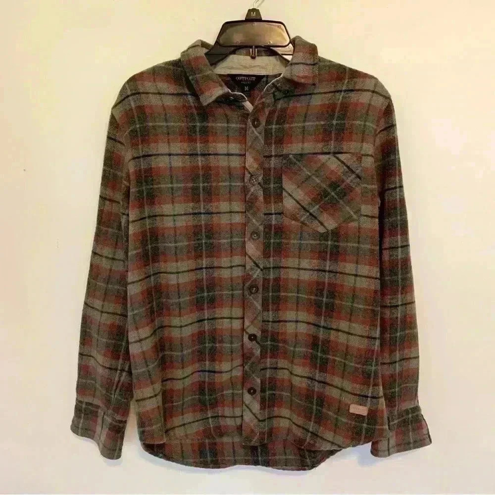 Cozy Plaid Button-Up Shirt Jacket - Olive & Brown